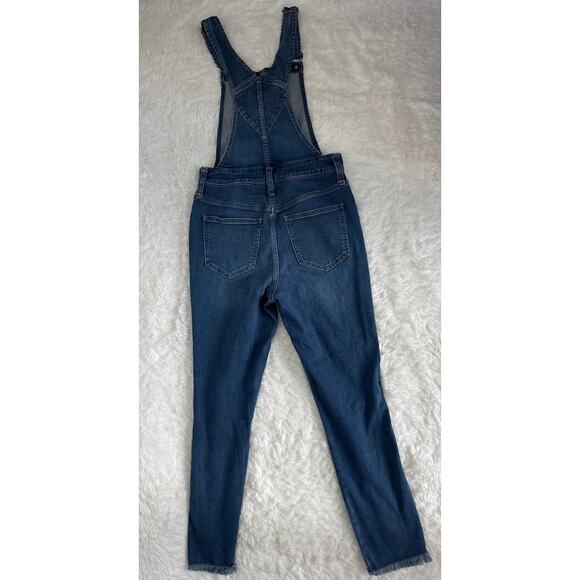 Madewell Denim Overalls Medium Wash Distressed Knees size ziper  Medium - Picture 4 of 10